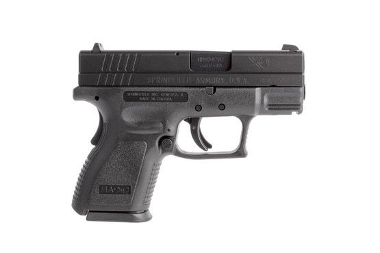 Springfield Armory sub-compact XD9 polymer pistol holds 10-rounds of 9x19mm and features a grip safety for extr apeice of mind